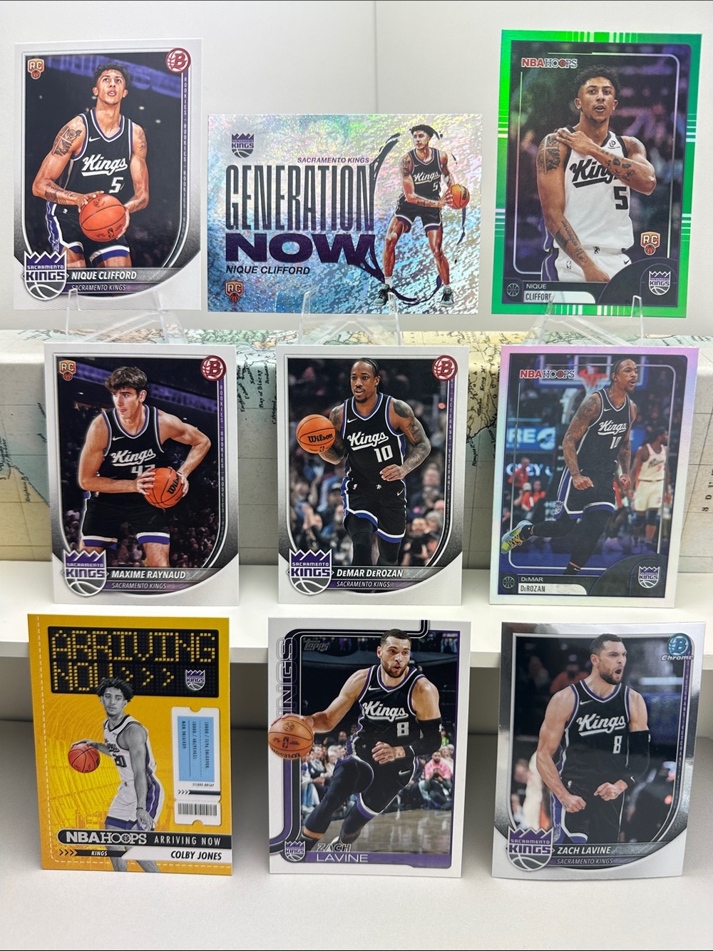 3 Nique Clifford Rookies w/ Derozan & Lavine + Raynaud rookie Kings lot of 9